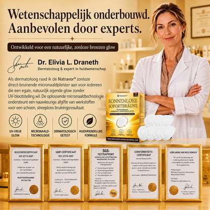 ⭐ 𝗡𝗮𝘁𝗿𝗮𝘃𝗼𝗿® Micronaald-bruiningspatch: Natuurlijke bronzen glow zonder UV & DHA