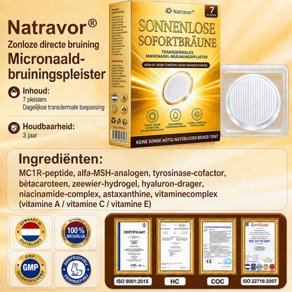 ⭐ 𝗡𝗮𝘁𝗿𝗮𝘃𝗼𝗿® Micronaald-bruiningspatch: Natuurlijke bronzen glow zonder UV & DHA